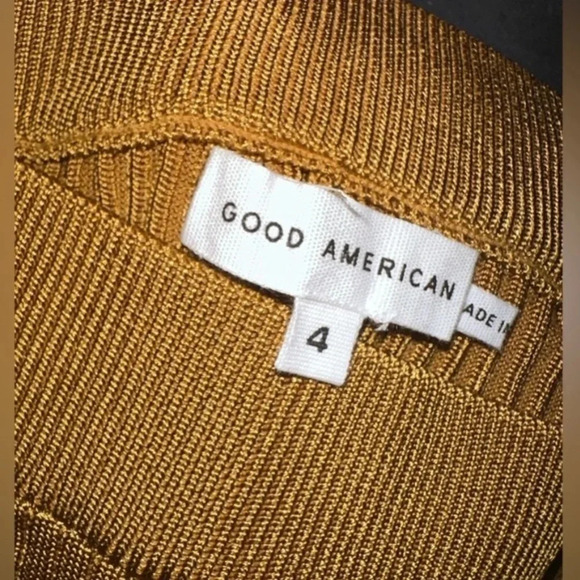 GOOD AMERICAN Plaited Boss Flare Pants Golden Brown 4 - Picture 11 of 12